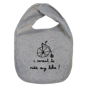 Baby bib slabbetje "I want to ride my bike" The Vandal